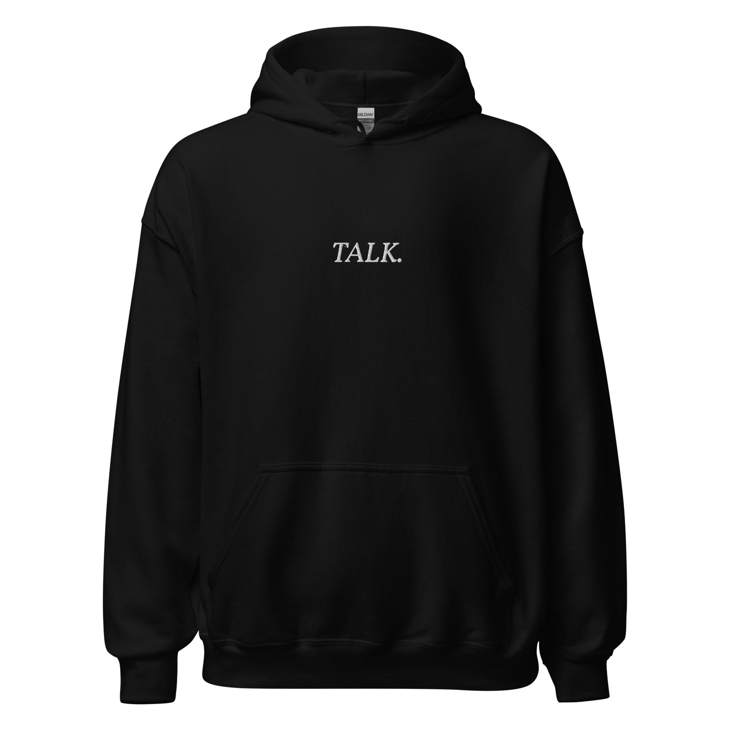 Talk (Embroidered) - Hoodie - Black