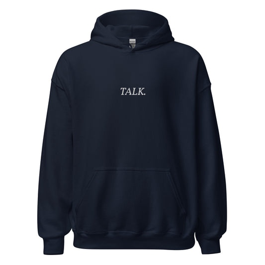 Talk (Embroidered) - Hoodie - Navy