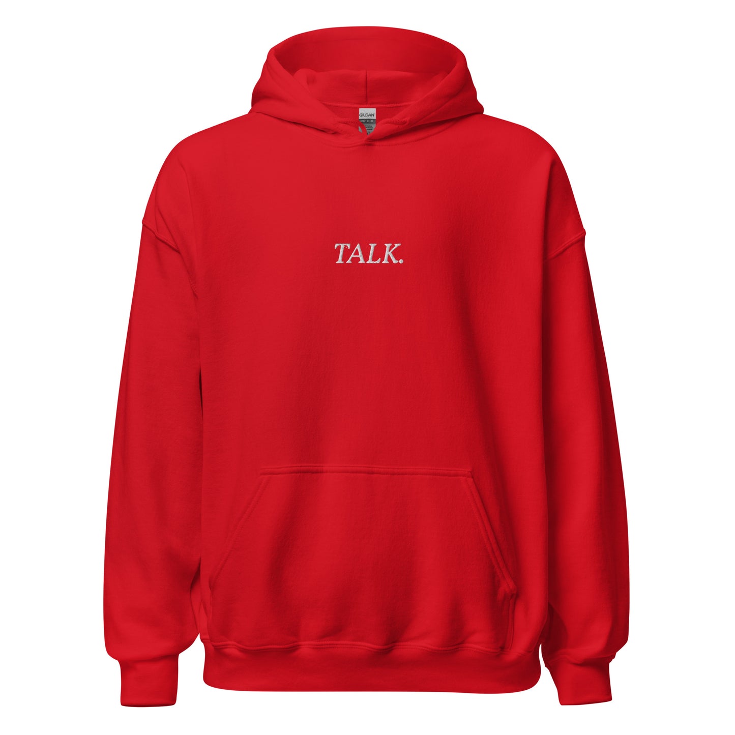 Talk (Embroidered) - Hoodie - Red